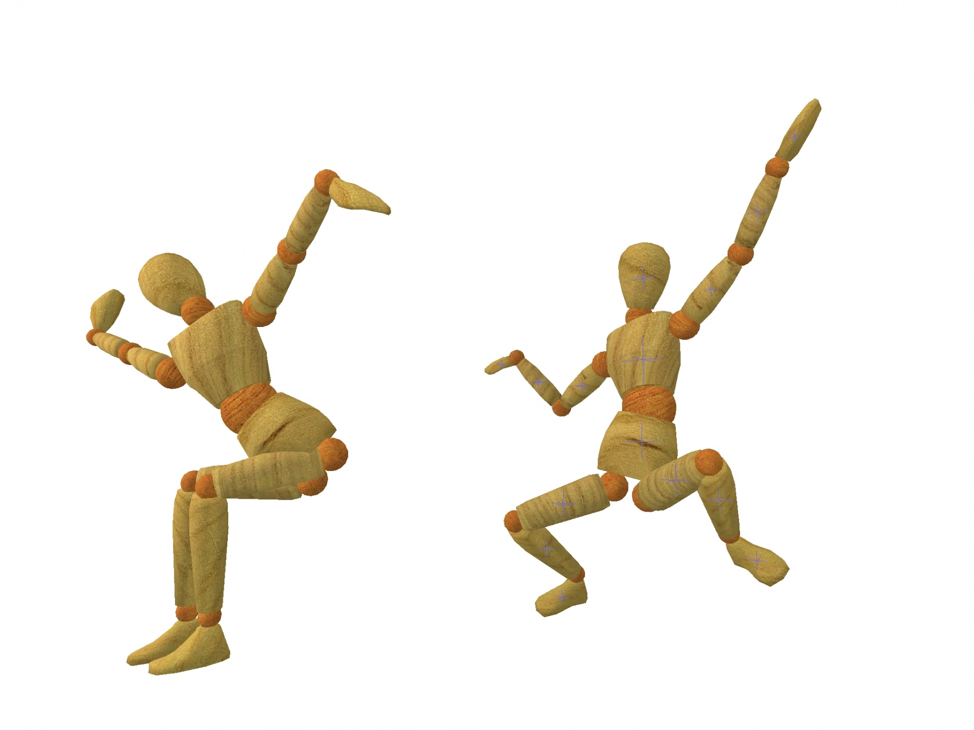 2 wooden dancers free photo