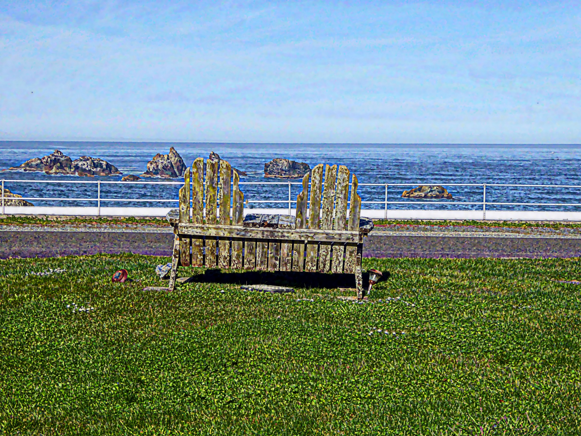 bench seat sea free photo