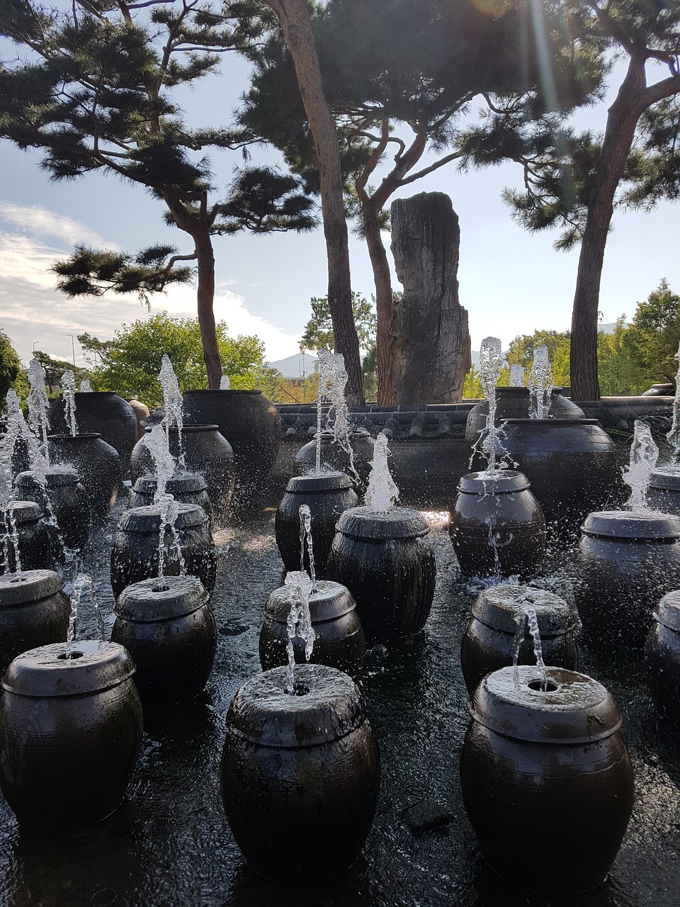 two water head jar fountain two jar water fountain free photo