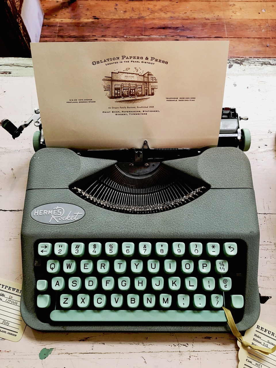 typewriter teal hermes free photo