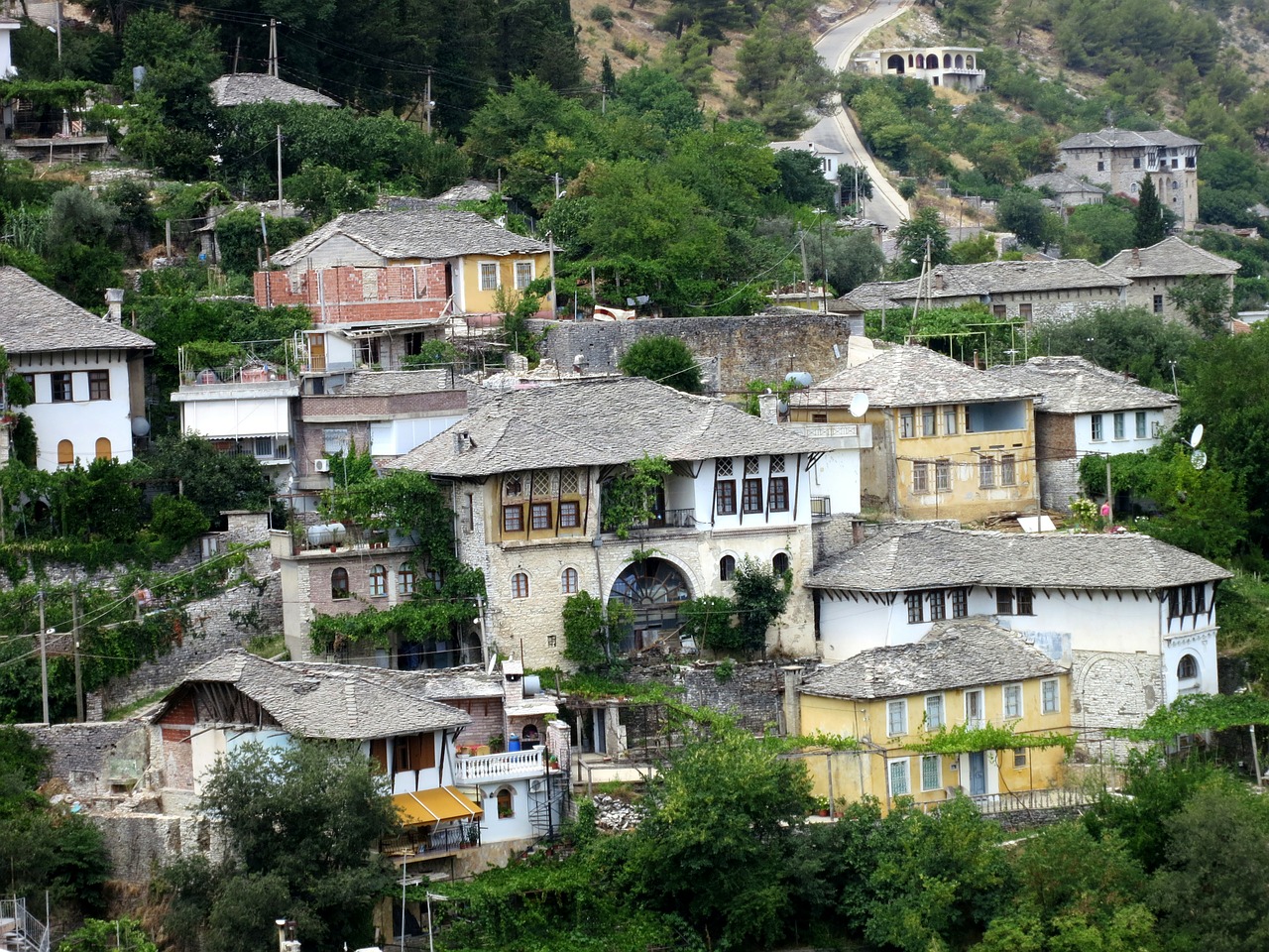 typical albanian houses architecture albania free photo