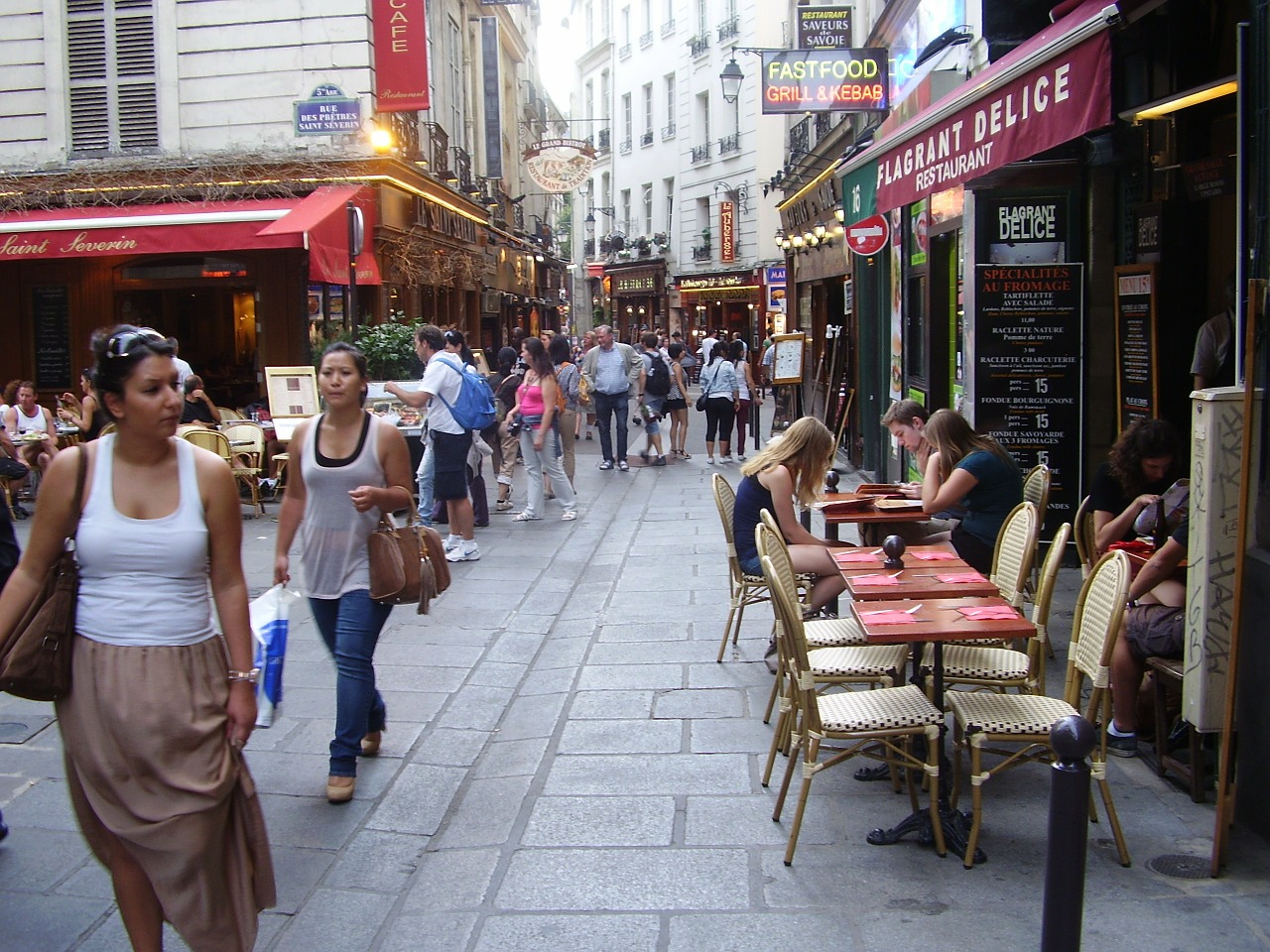 typical street quartir latin paris free photo