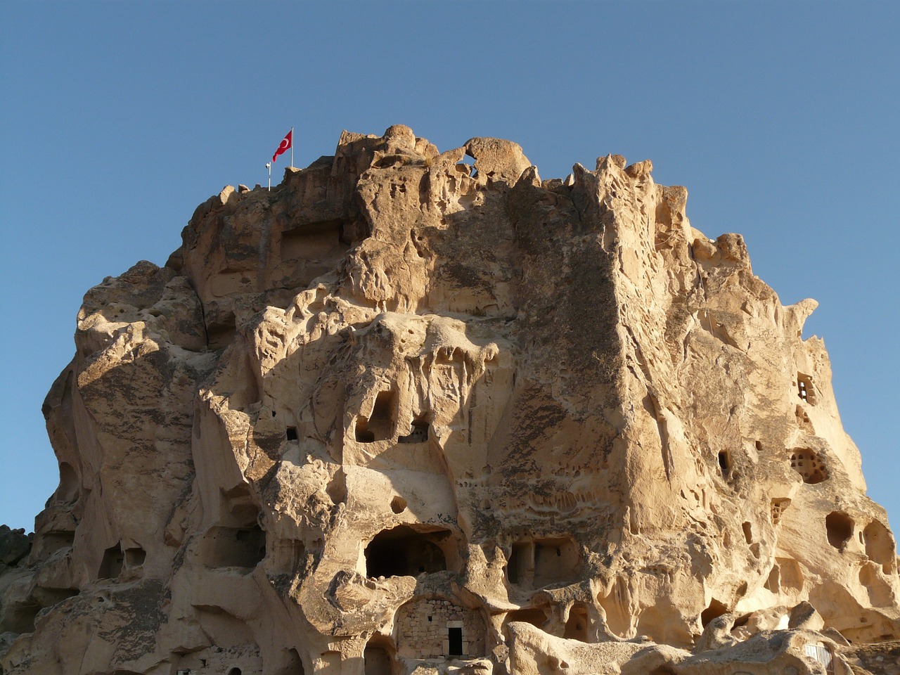uchisar tuff stone dwellings cappadocia free photo