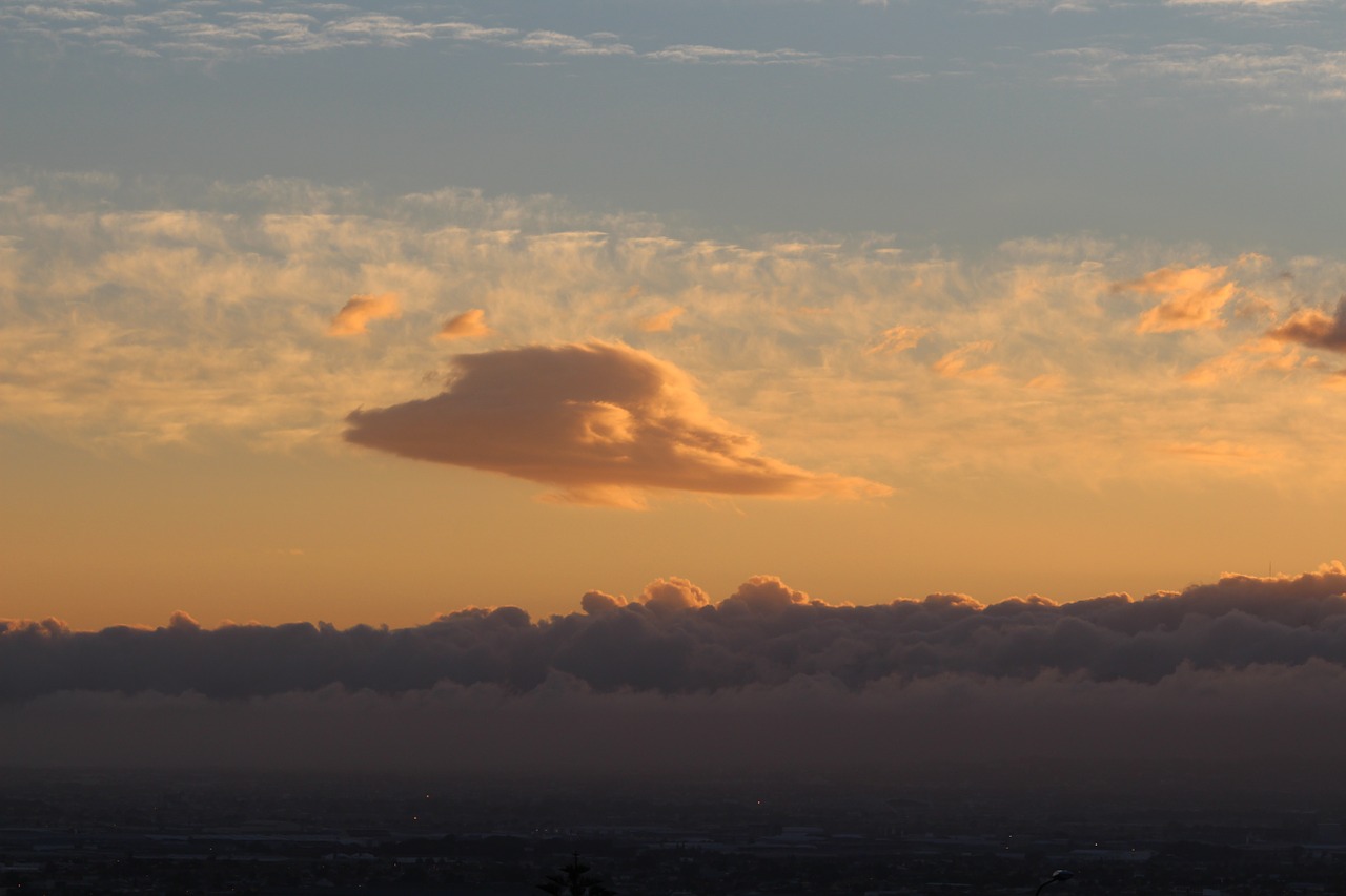 ufo sunset cloud formation free photo