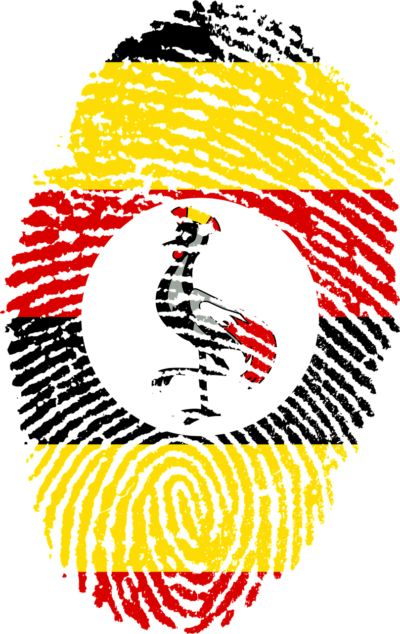 uganda flag fingerprint free photo