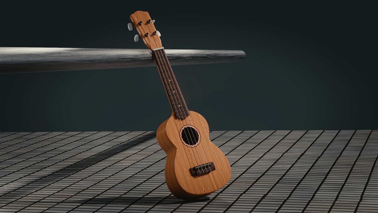 ukulele 3d art blender free photo