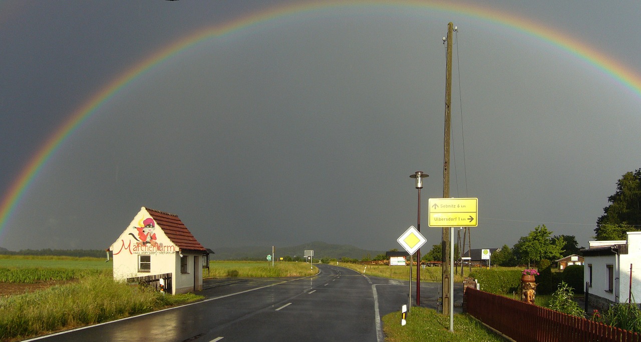 ulbersdorf saxony rainbow free photo