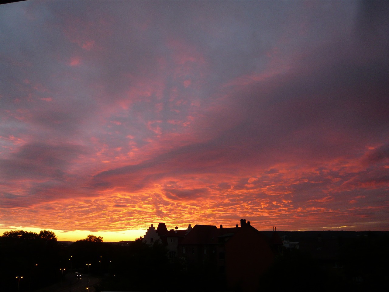 ulm sunset clouds free photo