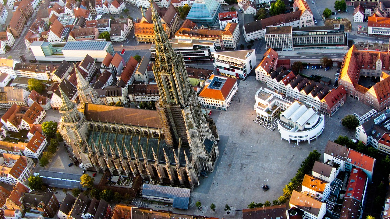 ulm cathedral ulm aerial view free photo