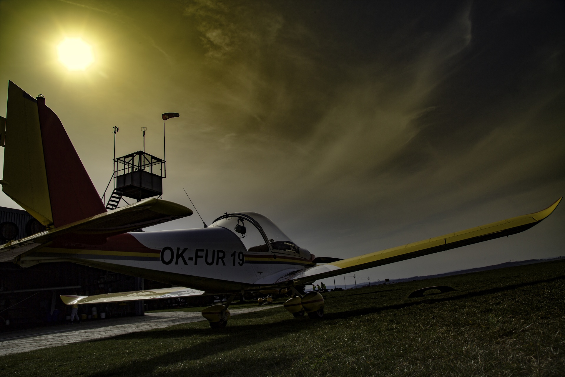 ultralight airplane sunset sport free photo
