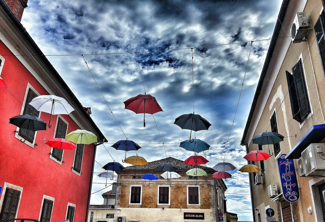 umbrella screens sky free photo