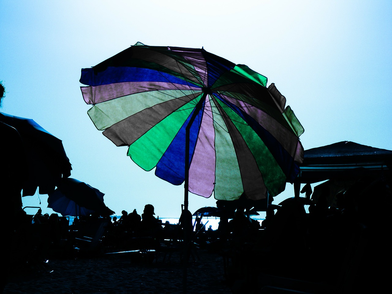 umbrella blue sunshade free photo