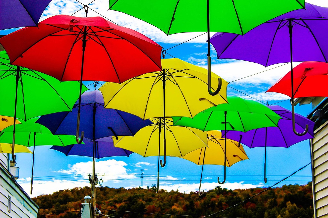 umbrella surreal sky free photo