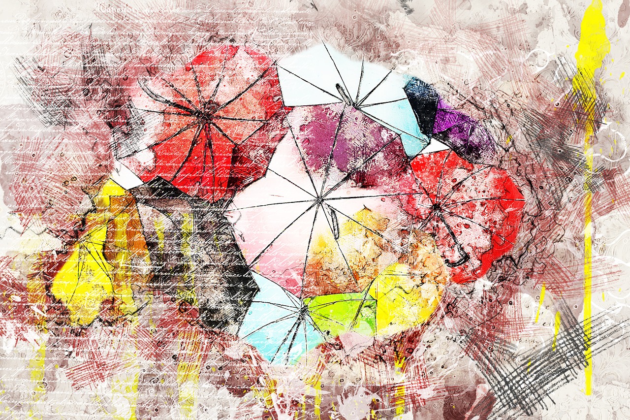 umbrella colorful art free photo