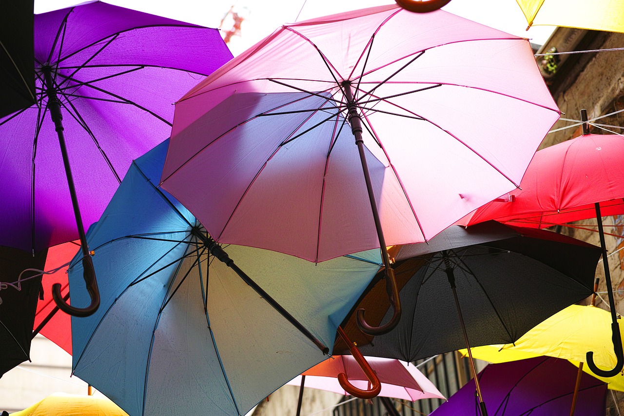 umbrella street background free photo