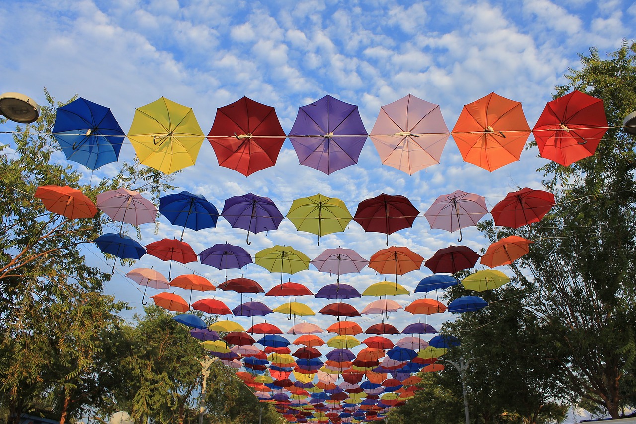 umbrella sky landscape free photo