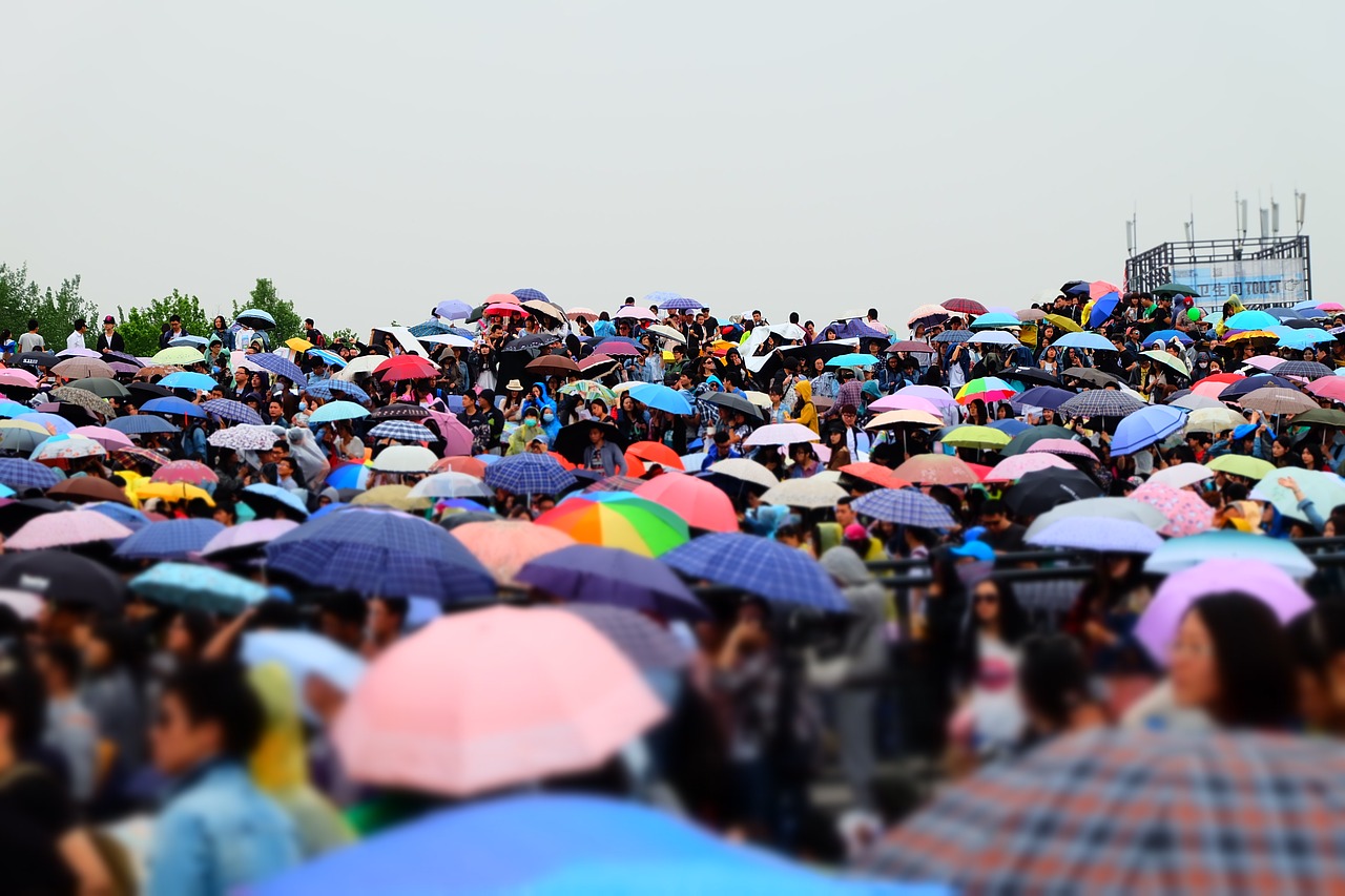 umbrella music festival cloudy day free photo