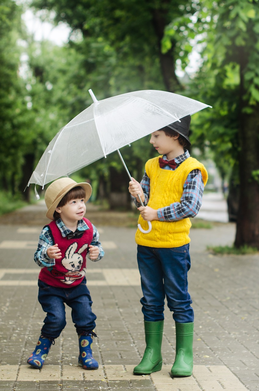 umbrella street boys free photo