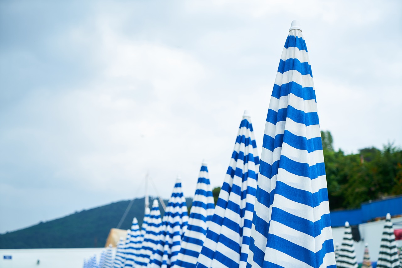 umbrella blue white free photo