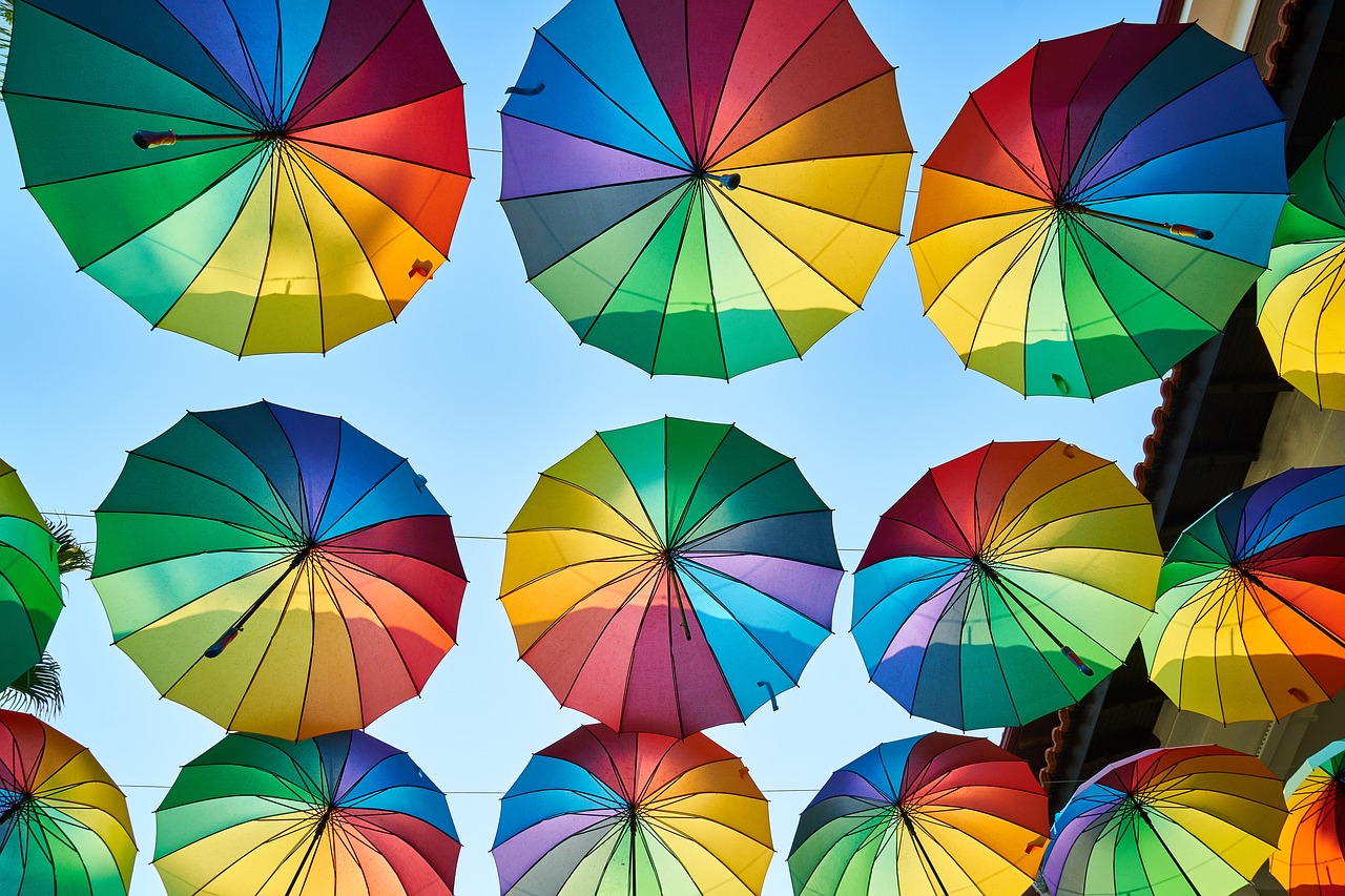 umbrella  street  colorful free photo