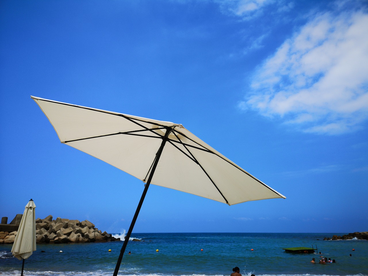 umbrella  sky  sea free photo