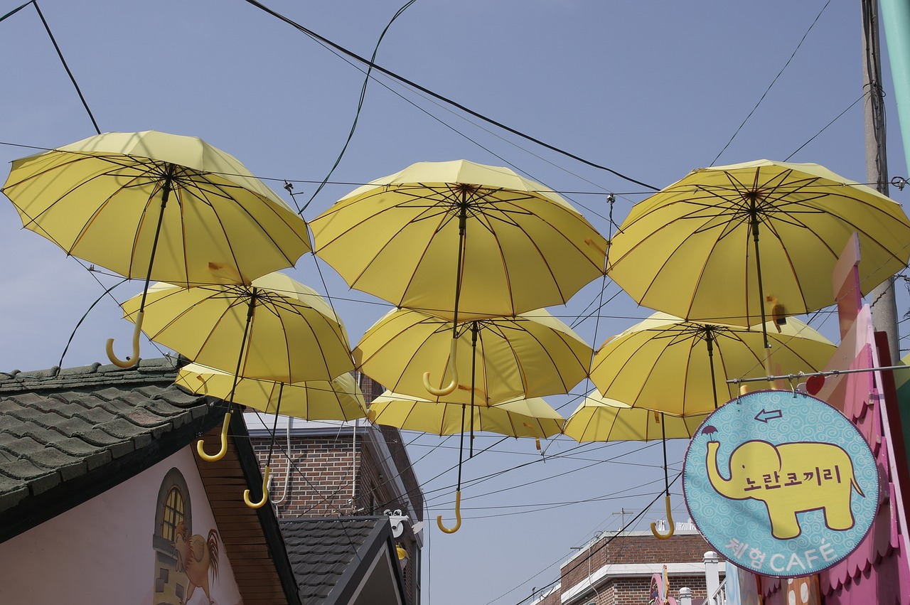 umbrella yellow street free photo