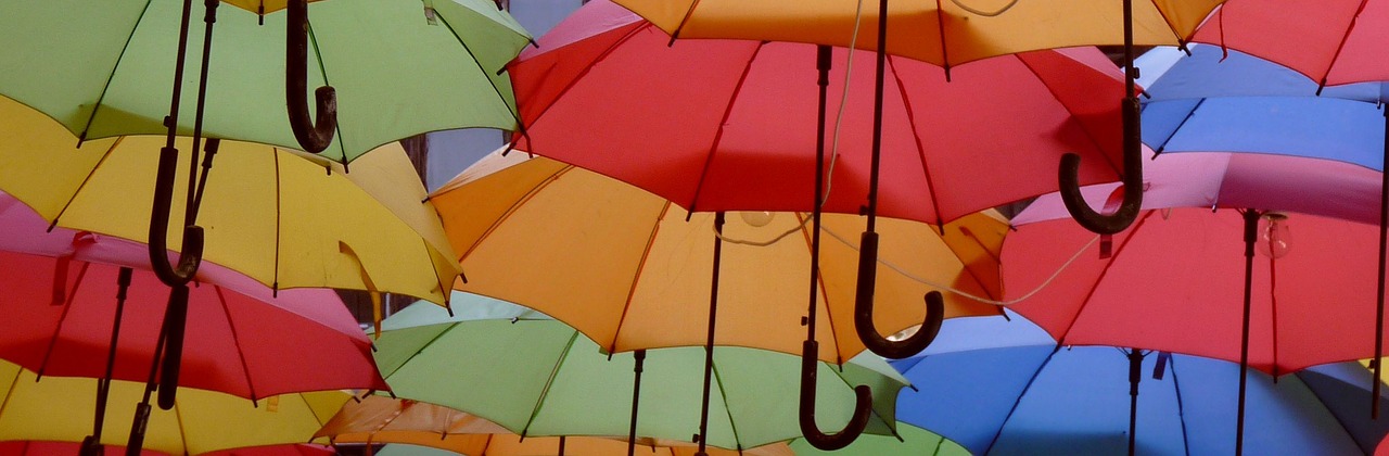 umbrellas colorful screen free photo