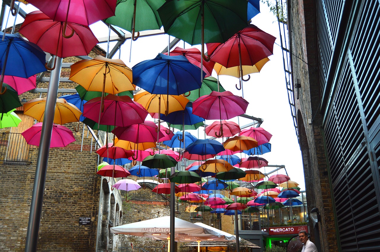 umbrellas london tourism free photo