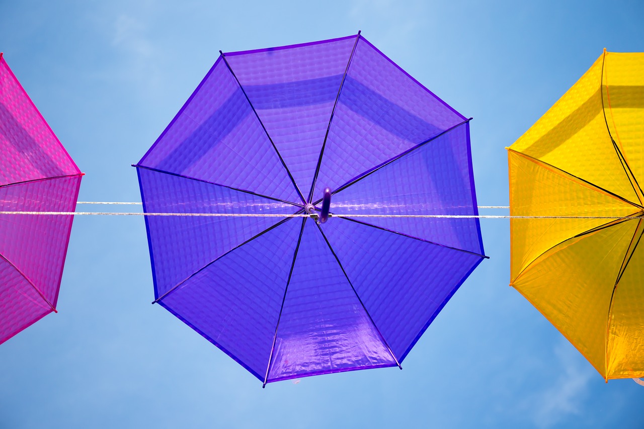 umbrellas summer sky free photo