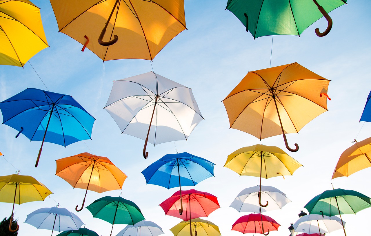 umbrellas sky sunshine free photo