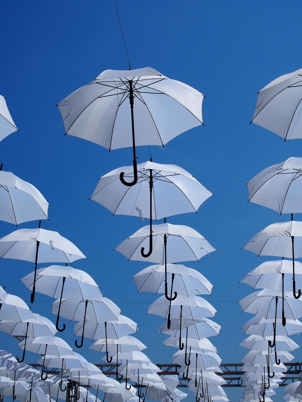 umbrellas lublin sky free photo