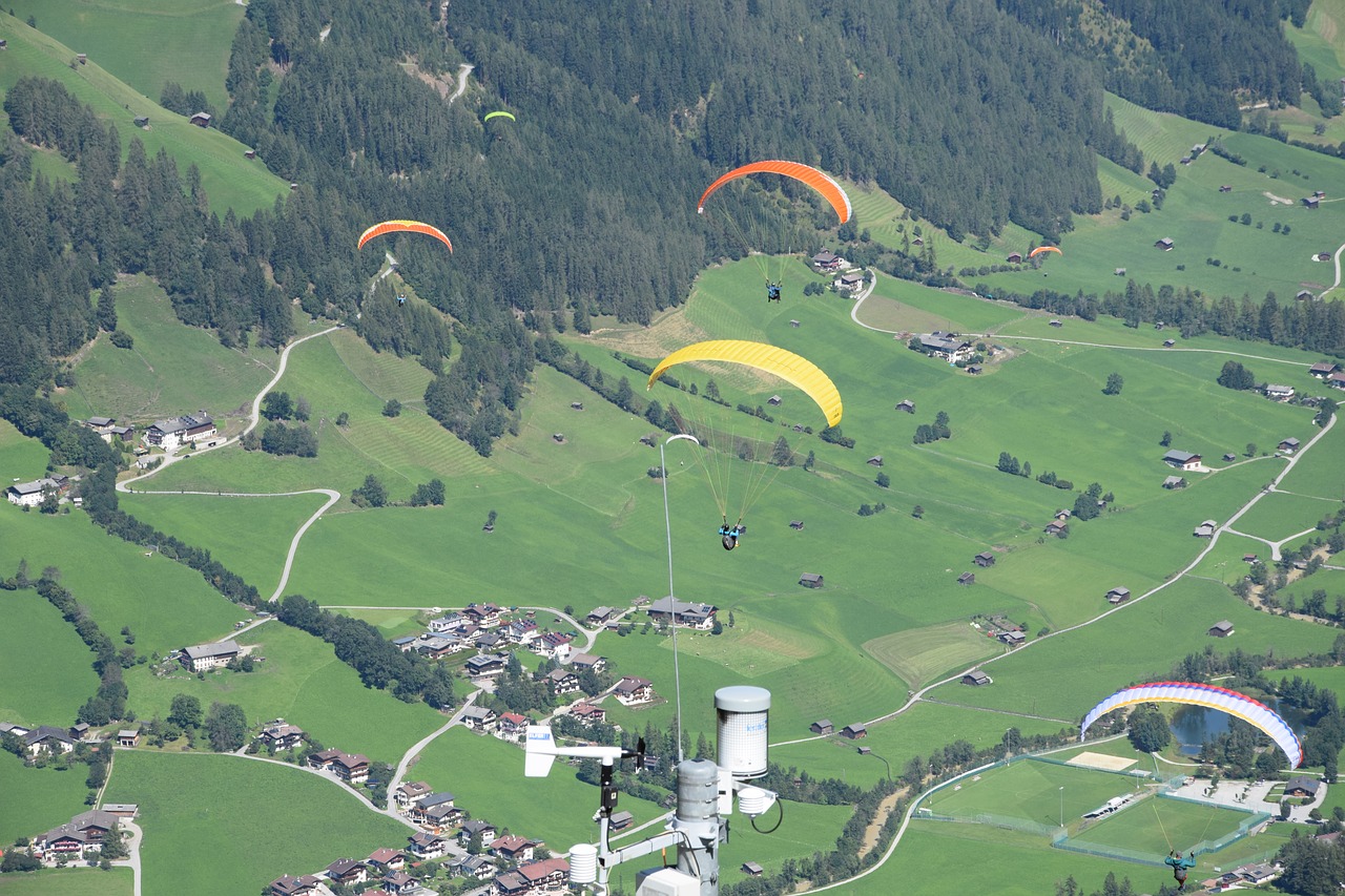 umbrellas  flight  paragliding free photo