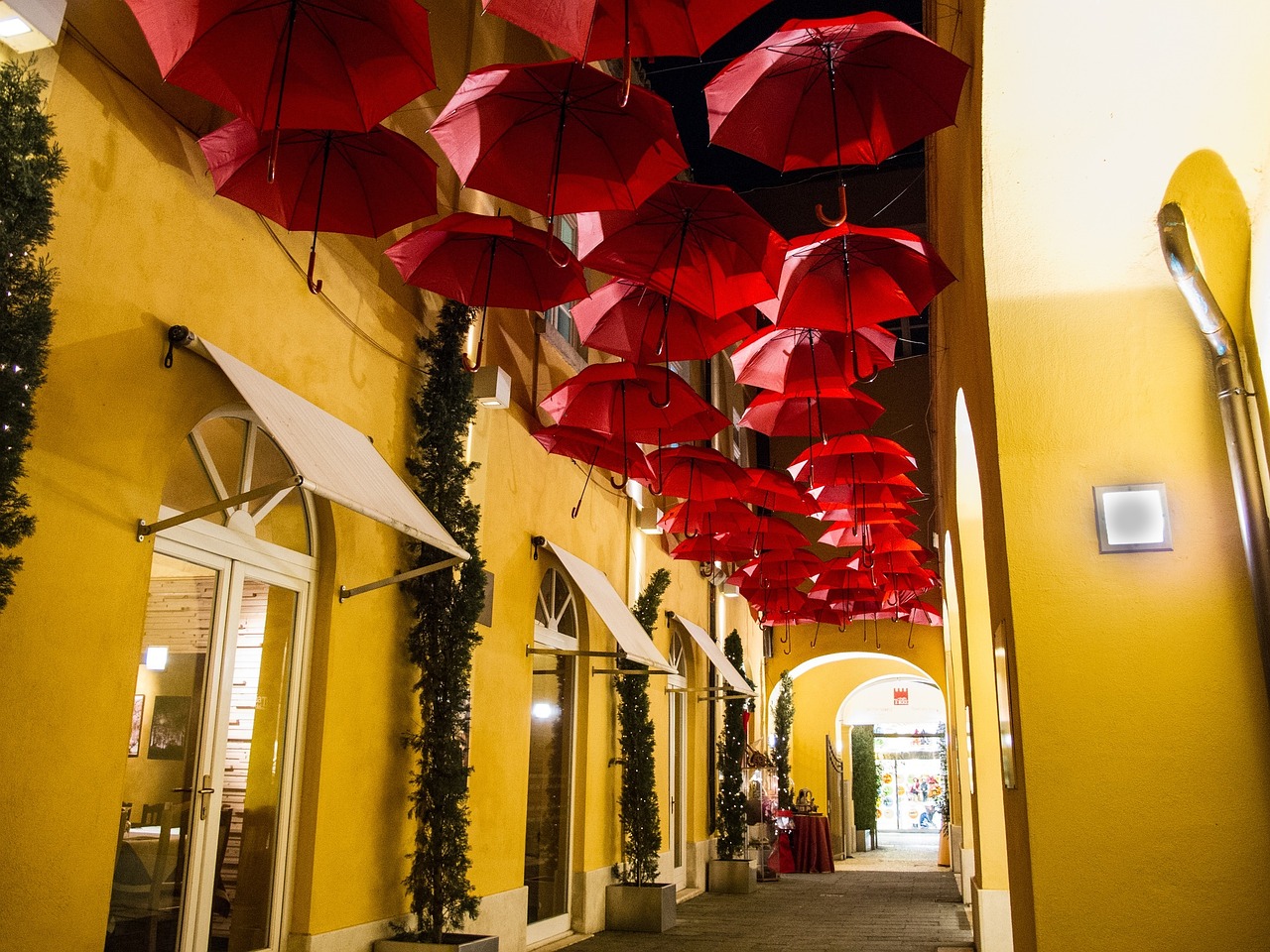 umbrellas street stores free photo