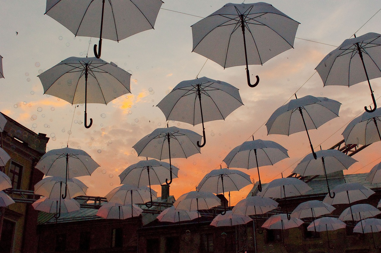 umbrellas decoration city free photo