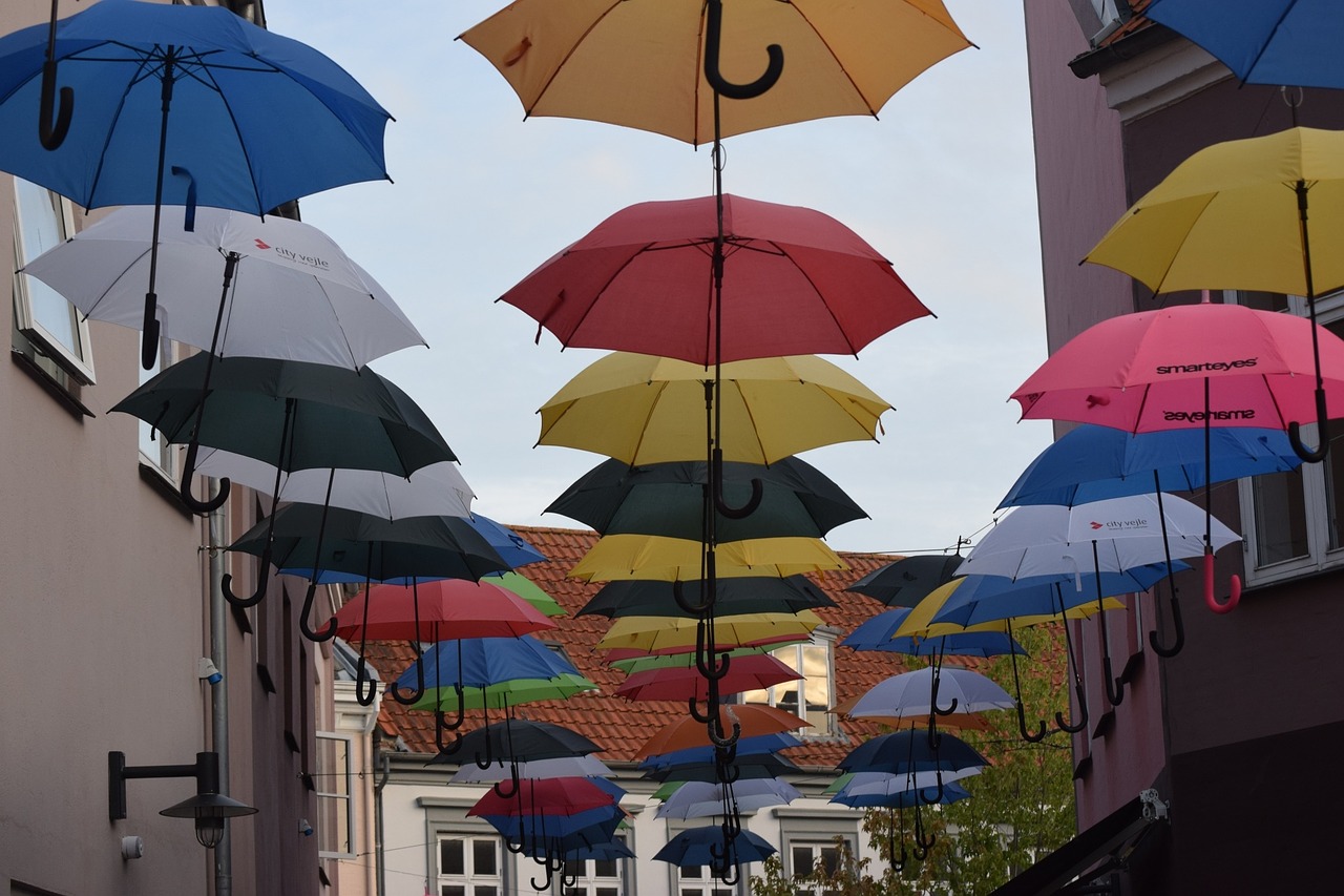 umbrellas denmark arhus free photo
