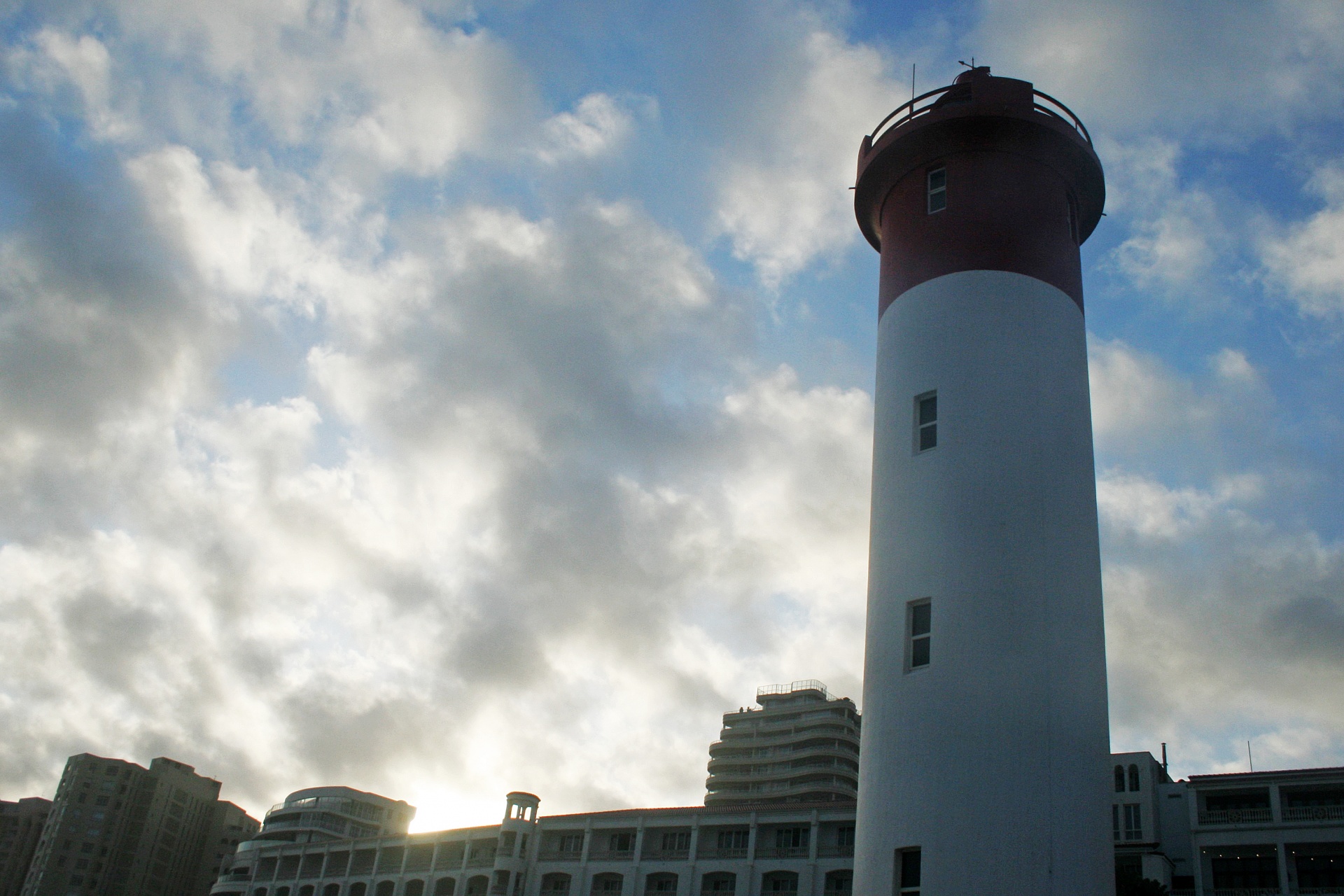 lighthouse red white free photo