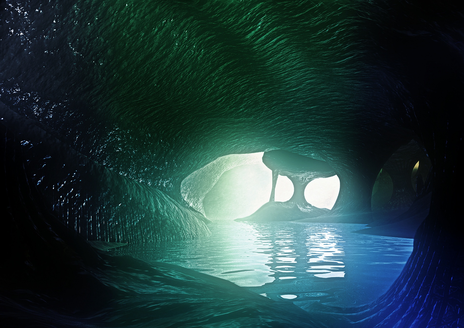 underground cave water free photo