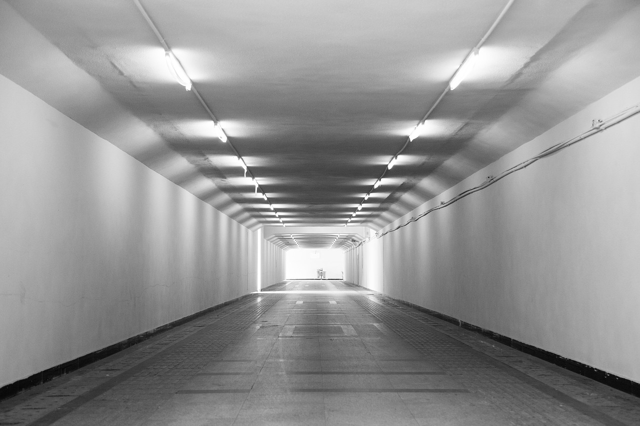 underground passage black and white static free photo