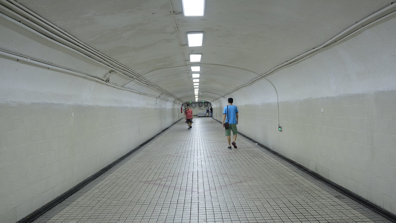 underground passage shuttle pedestrians free photo