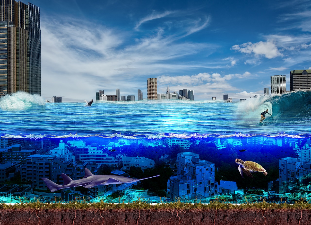 underwater city ocean city free photo