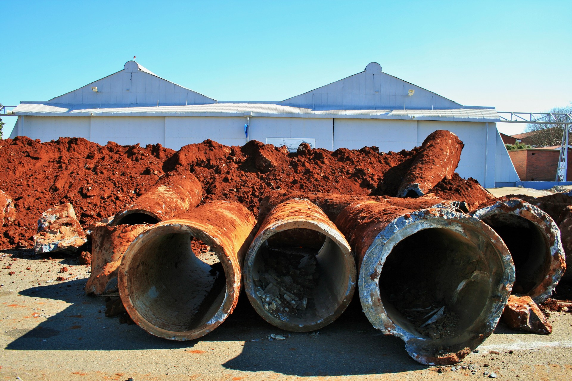 pipes broken unearthed free photo