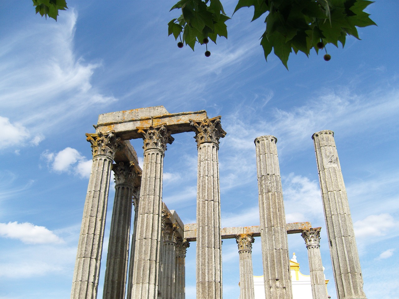 unesco world heritage site evora fortress roman temple complex diana free photo
