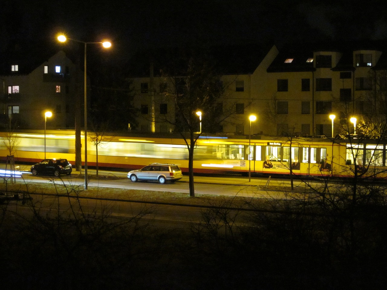 unfinished trams night free photo