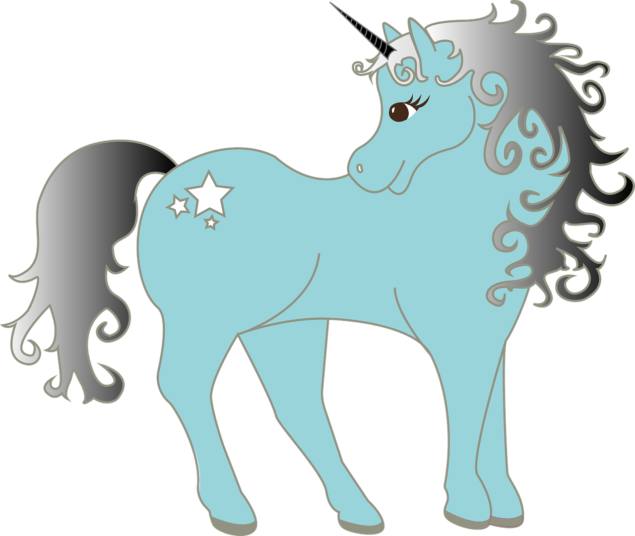 unicorn blue silver free photo
