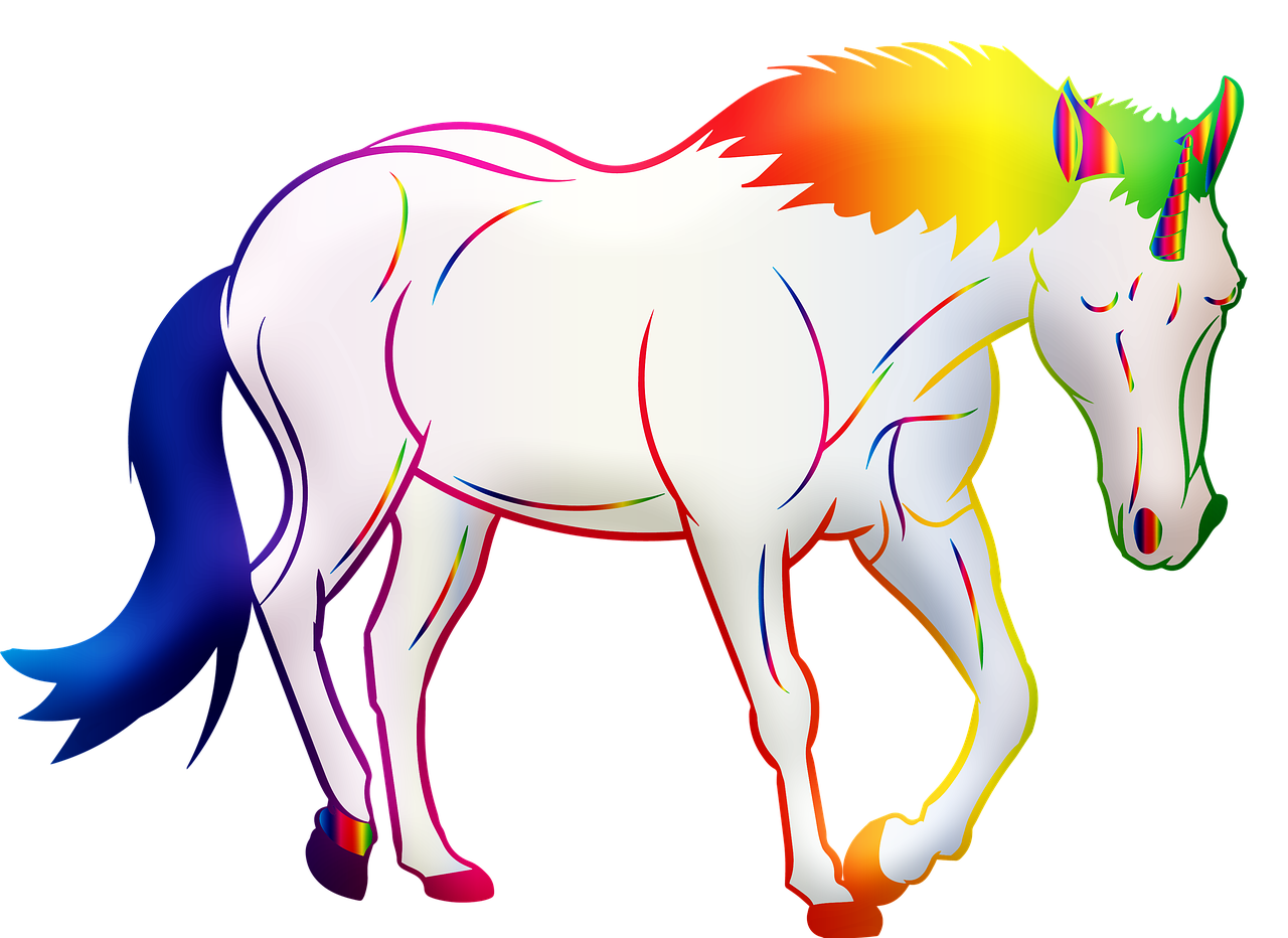 unicorn  rainbow  colorful free photo