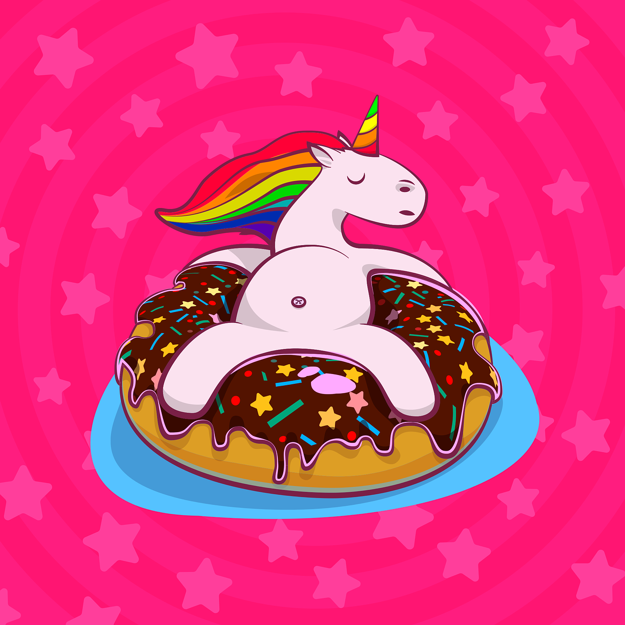 unicorn  donut  rainbow free photo