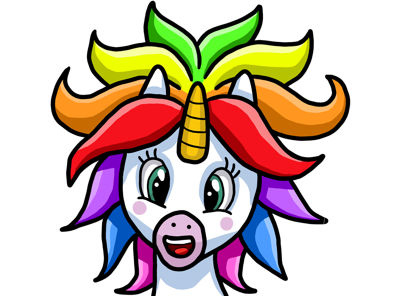 unicorn  rainbow  hairstyle free photo