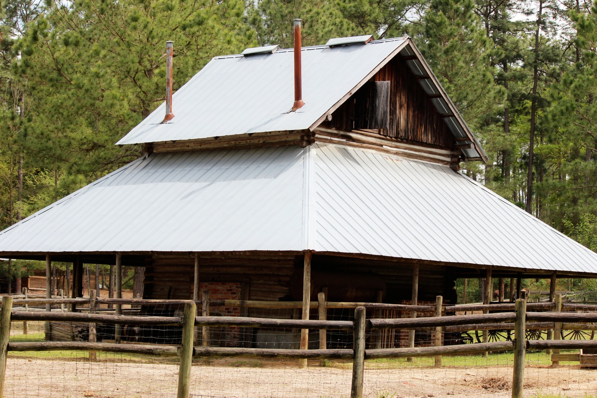 barn wooden fence metal roof free photo