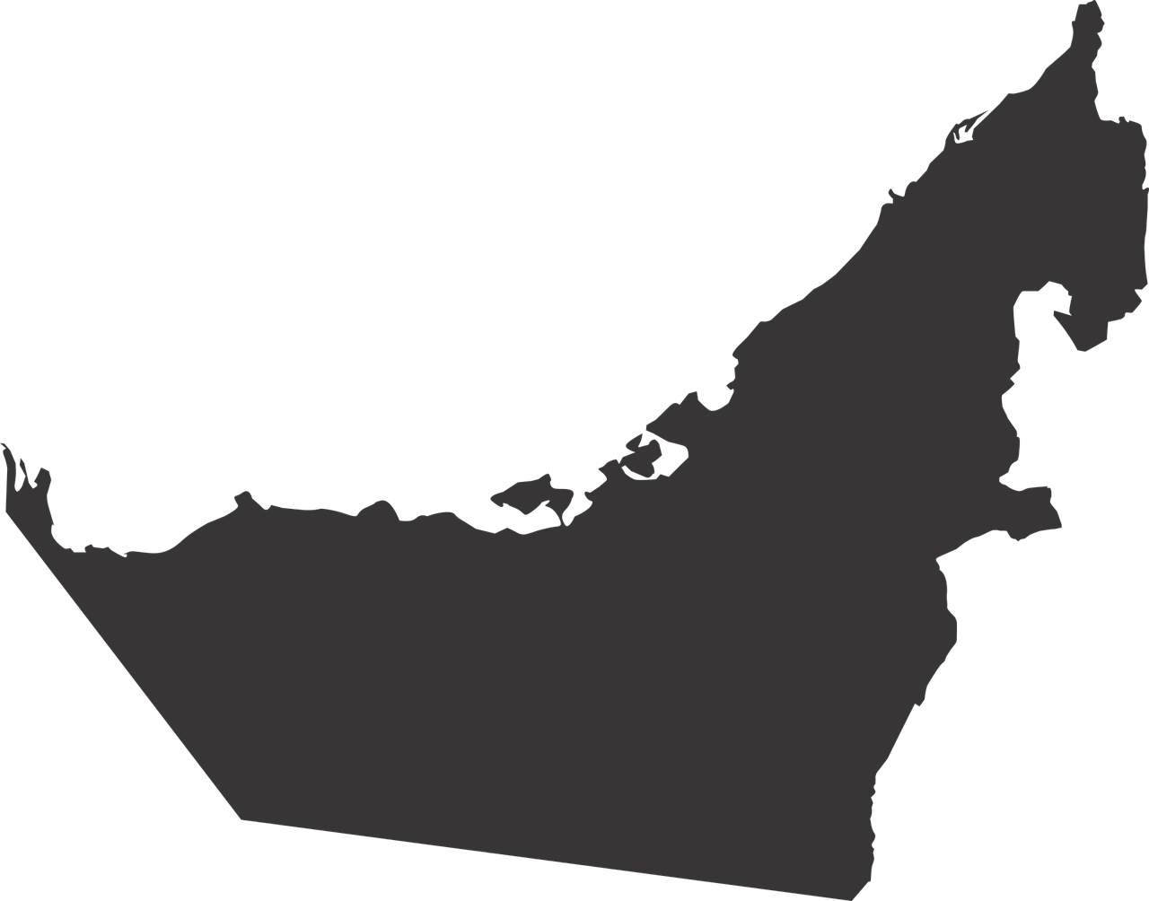 united arab emerites map silhouette free photo