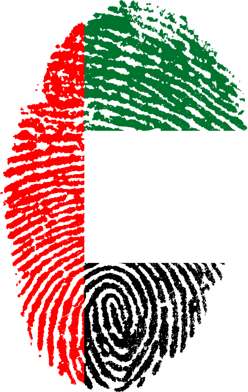 united arab emirates flag fingerprint free photo